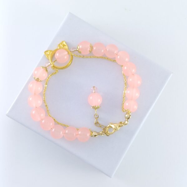 Kitty Head Korean Bead Bracelet (Anti Tarnish Chain)