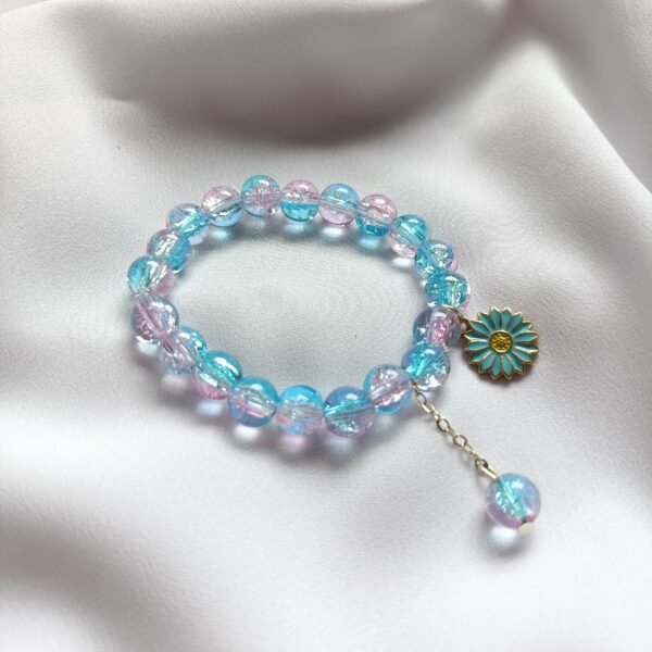 Flower Charm Bead Bracelet