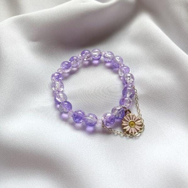 Flower Charm Bead Bracelet