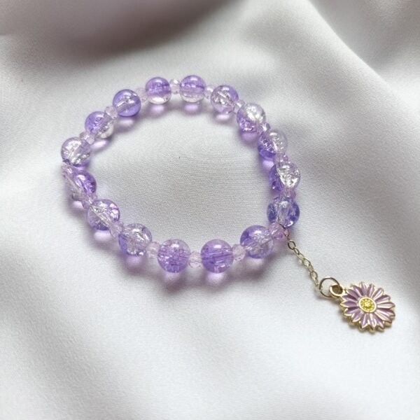 Flower Charm Bead Bracelet