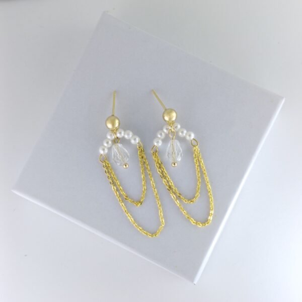 NUHA 18K Gold-Plated Korean Dainty Chain Earring (Anti-Tarnish)